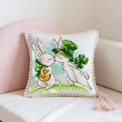 14CT Needle Insert Bag 2 Strands Printed Knitting Threads Pin Pouch with Tassel