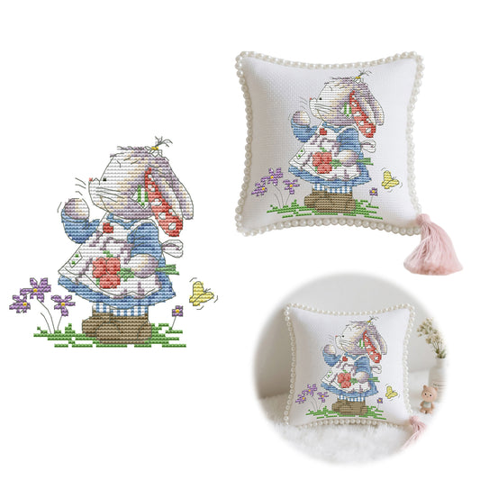 14CT Needle Insert Bag 2 Strands Printed Knitting Threads Pin Pouch with Tassel