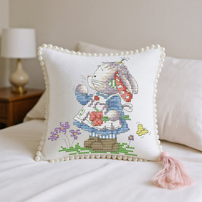 14CT Needle Insert Bag 2 Strands Printed Knitting Threads Pin Pouch with Tassel