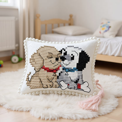 14CT Needle Insert Bag 2 Strands Printed Knitting Threads Pin Pouch with Tassel