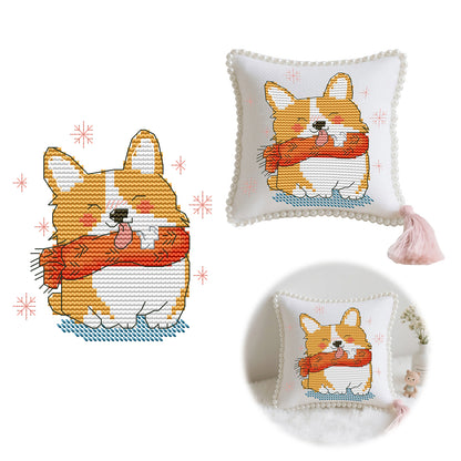 14CT Needle Insert Bag 2 Strands Printed Knitting Threads Pin Pouch with Tassel