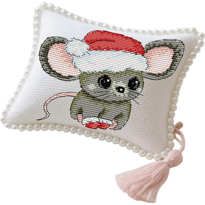 14CT Needle Insert Bag 2 Strands Printed Knitting Threads Pin Pouch with Tassel