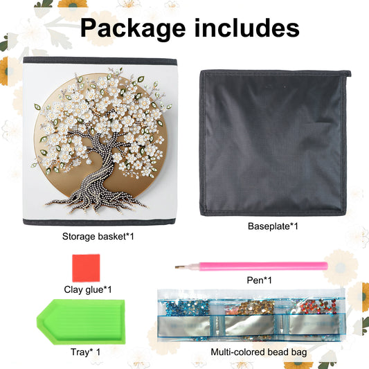 Foldable Diamond Painting Storage Bin Flower Tree Storage Box Diamond Art Kit