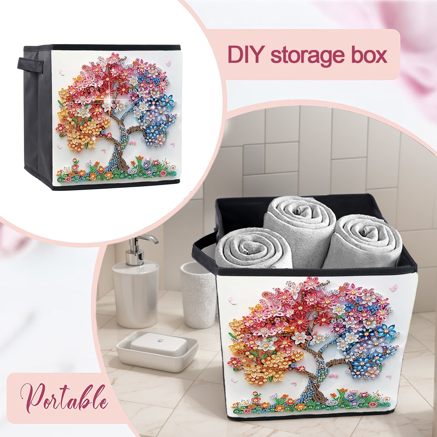 Foldable Diamond Painting Storage Bin Tree Storage Box Diamond Painting Kit