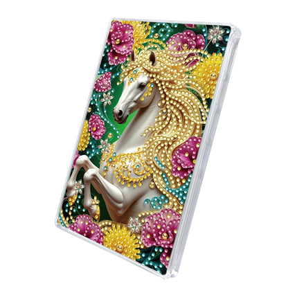 2pcs DIY 5D Diamond Painting Acrylic Jewelry Box Kit Gift for Adults (Horse A)