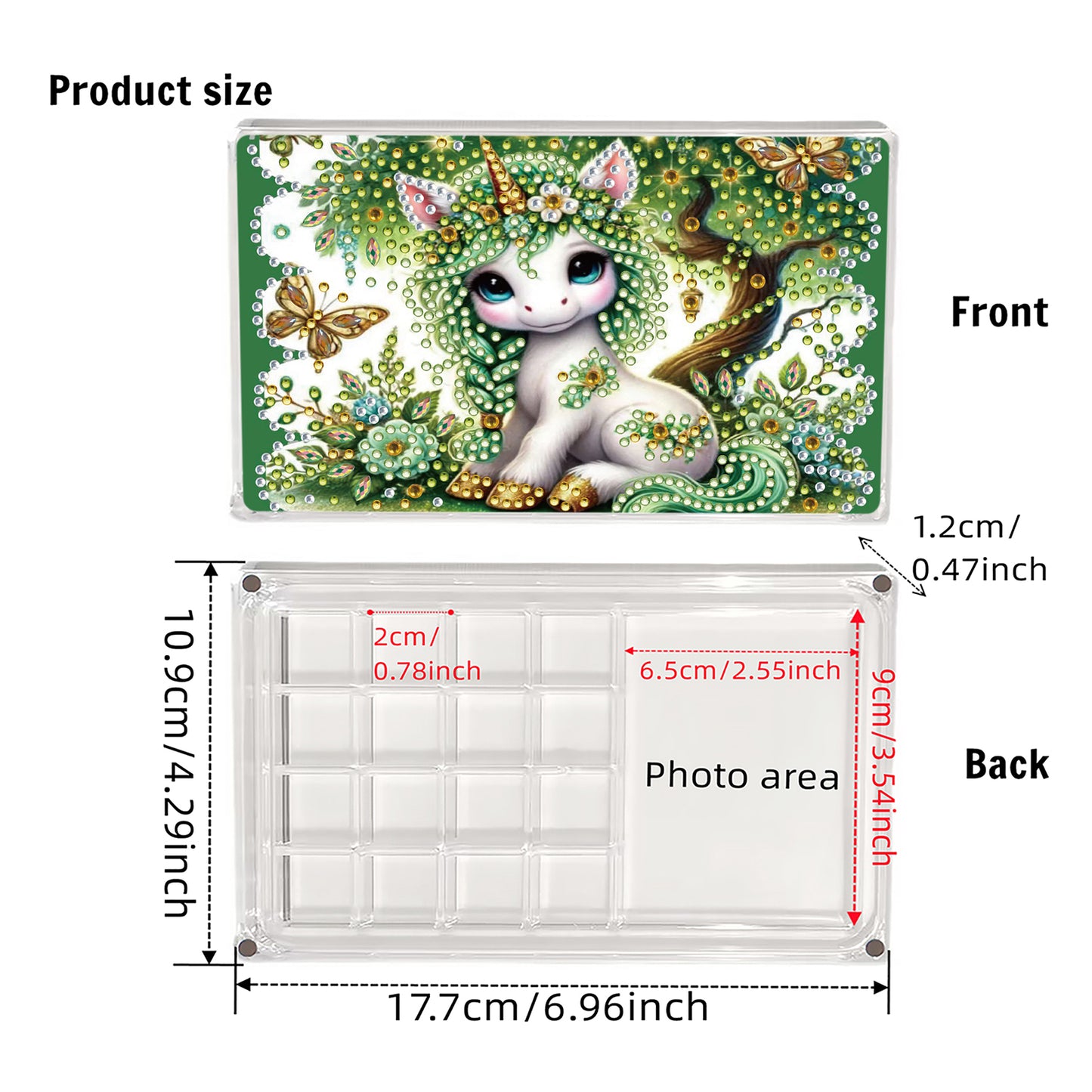 2pcs DIY 5D Diamond Painting Acrylic Jewelry Box Kit Gift for Adults (Horse B)