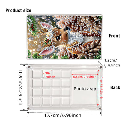 2pcs DIY 5D Diamond Painting Acrylic Jewelry Box Kit Gift for Adults (Animal B)