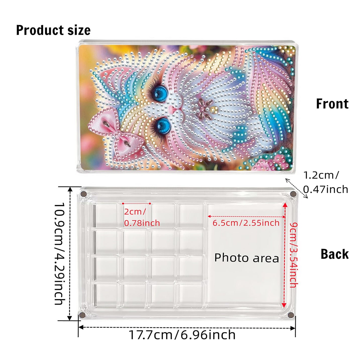 2pcs DIY 5D Diamond Painting Acrylic Jewelry Box Kit Gift for Adults (Animal B)