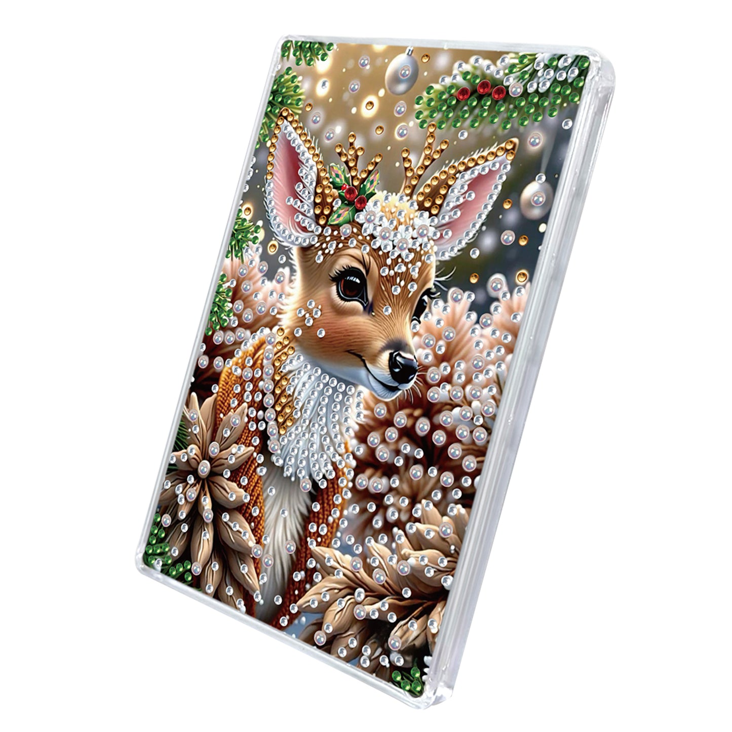 2pcs DIY 5D Diamond Painting Acrylic Jewelry Box Kit Gift for Adults (Animal B)
