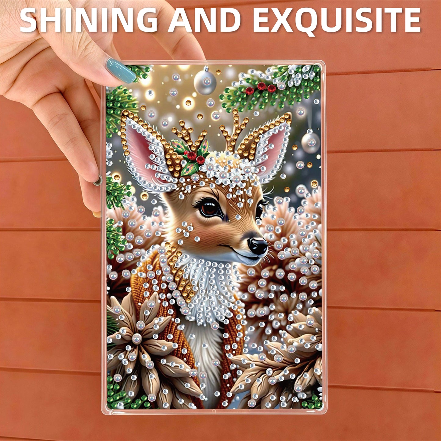 2pcs DIY 5D Diamond Painting Acrylic Jewelry Box Kit Gift for Adults (Animal B)