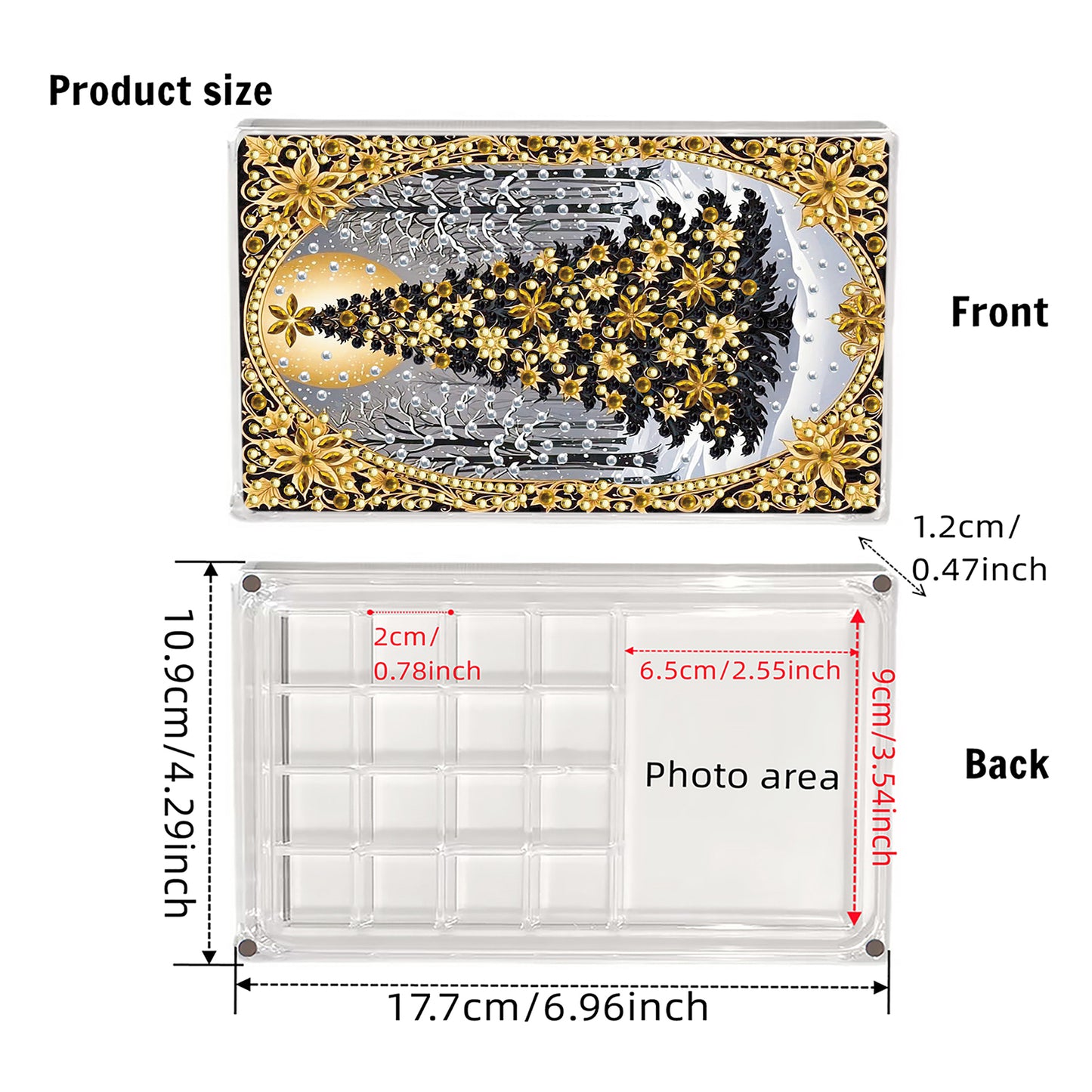 2pcs DIY 5D Diamond Painting Acrylic Jewelry Box Kit Gift for Adults (Tree Sock)