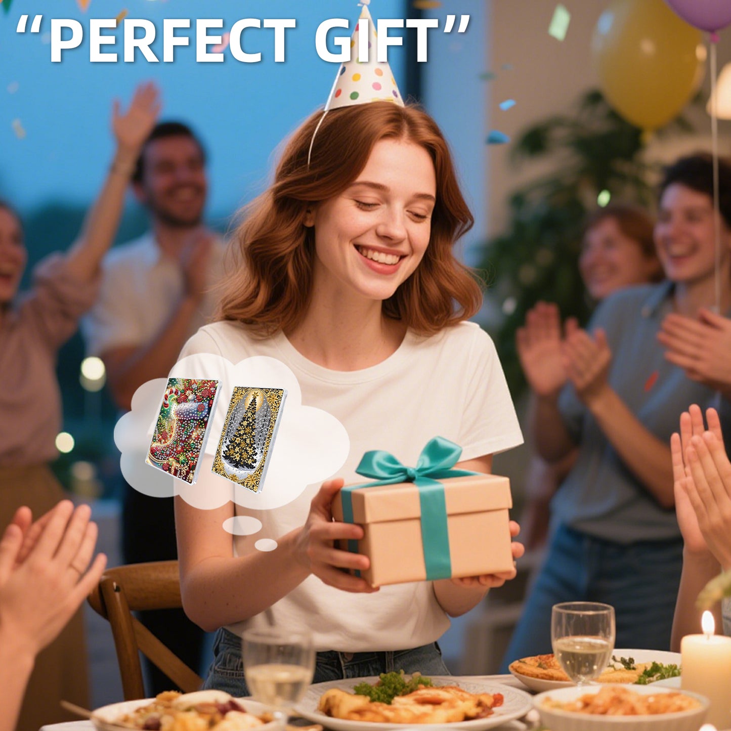 2pcs DIY 5D Diamond Painting Acrylic Jewelry Box Kit Gift for Adults (Tree Sock)