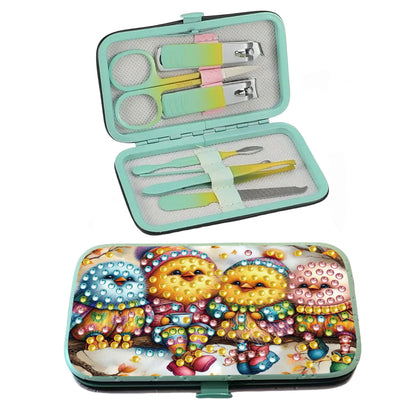 Bird Theme Diamond Painting Nail Art Bag Set Includes 7 Professional Tools