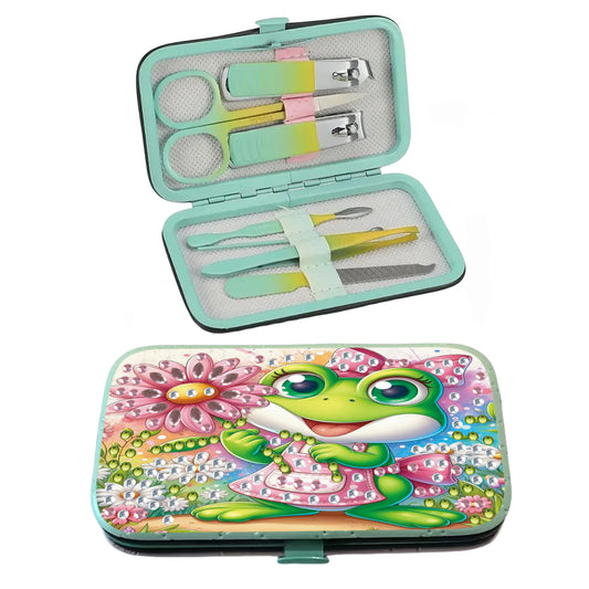 Frog Theme Diamond Painting Nail Art Bag Set Includes 7 Professional Tools