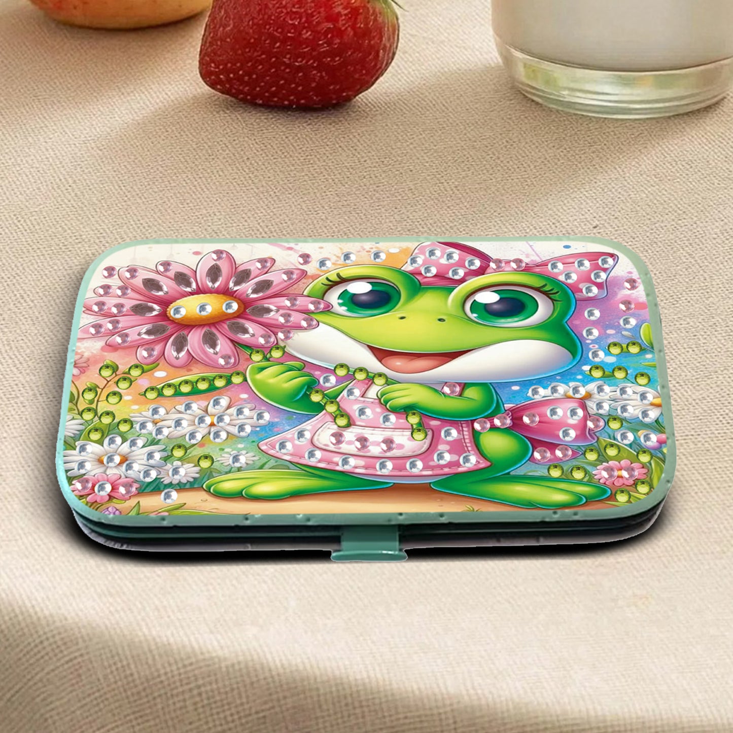 Frog Theme Diamond Painting Nail Art Bag Set Includes 7 Professional Tools