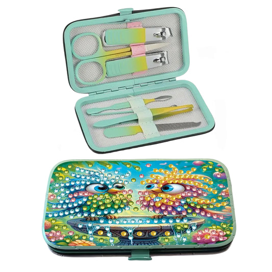 Two Birds Diamond Painting Nail Art Bag Set Includes 7 Professional Tools