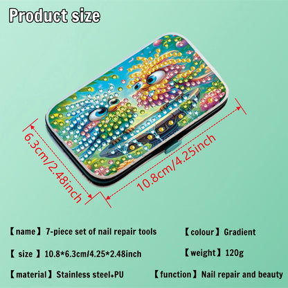 Two Birds Diamond Painting Nail Art Bag Set Includes 7 Professional Tools