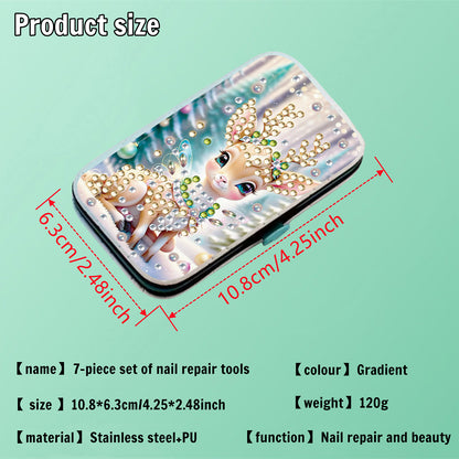 Elk Theme Diamond Painting Nail Art Bag Set Includes 7 Professional Tools