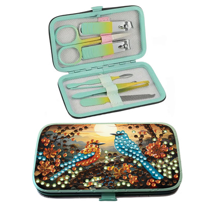 Bird Theme Diamond Painting Nail Art Bag Set Includes 7 Professional Tools