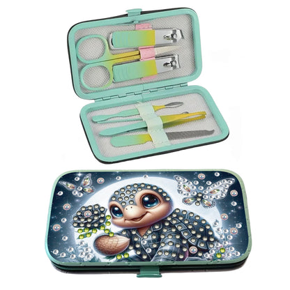 Turtle Theme Diamond Painting Nail Art Bag Set Includes 7 Professional Tools