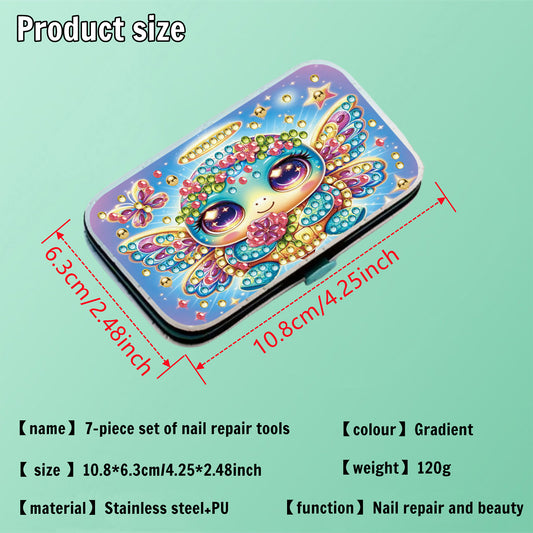 Turtle Theme Diamond Painting Nail Art Bag Set Includes 7 Professional Tools