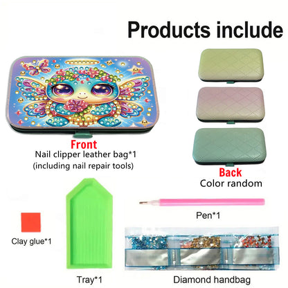Turtle Theme Diamond Painting Nail Art Bag Set Includes 7 Professional Tools