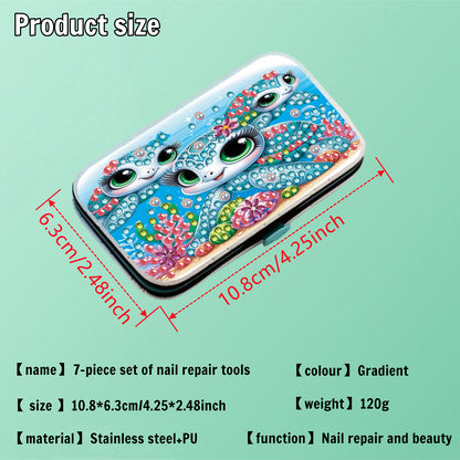 Sea Turtle Diamond Painting Nail Art Bag Set Includes 7 Professional Tools