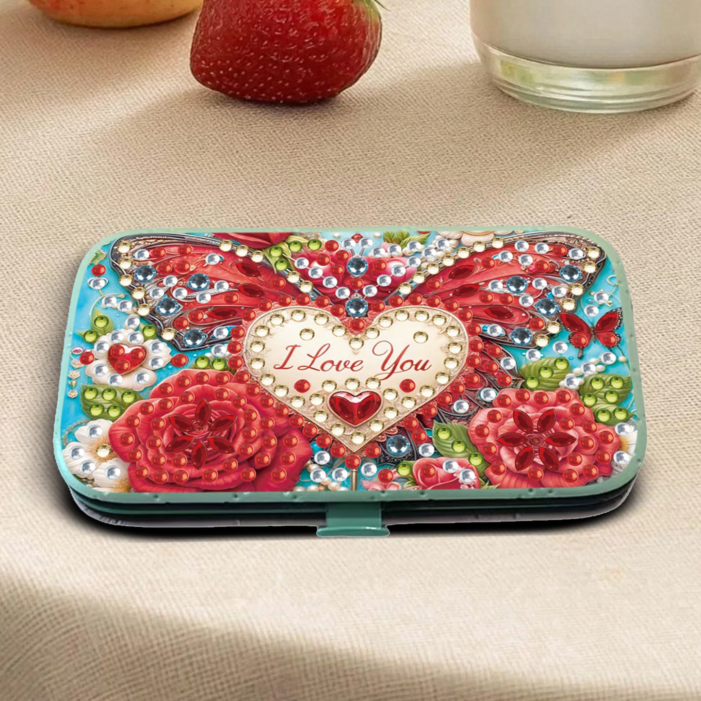 Love Flower Diamond Painting Nail Art Bag Set Includes 7 Professional Tools
