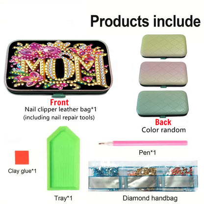 Mom Theme Diamond Painting Nail Art Bag Set Includes 7 Professional Tools