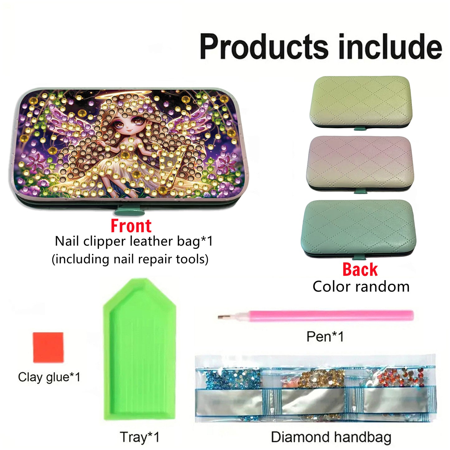 Elf Girl Diamond Painting Nail Art Bag Set Includes 7 Professional Tools