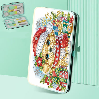 Christmas Dog Diamond Painting Nail Art Bag Set Includes 7 Professional Tools