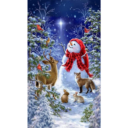 Christmas Winter - Partial AB Full Round Drill Diamond Painting 40*70CM