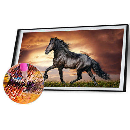 Running Horses - Partial AB Full Round Drill Diamond Painting 80*40CM