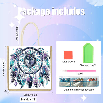 Diamond Painting Shopping Bag Diamond Tote Handbag Partial Drill (Dreamcatcher)