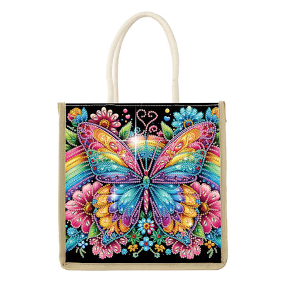 Diamond Painting Shopping Bag Diamond Tote Handbag Partial Drill (Butterfly)