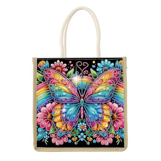 Diamond Painting Shopping Bag Diamond Tote Handbag Partial Drill (Butterfly)