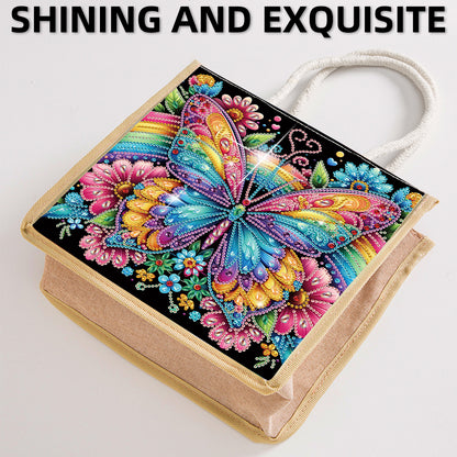 Diamond Painting Shopping Bag Diamond Tote Handbag Partial Drill (Butterfly)