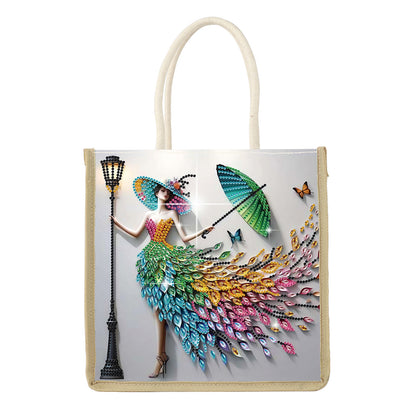 Diamond Painting Shopping Bag Diamond Tote Handbag Partial Drill (Woman)
