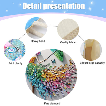 Diamond Painting Shopping Bag Diamond Tote Handbag Partial Drill (Woman)