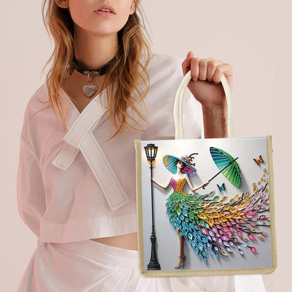 Diamond Painting Shopping Bag Diamond Tote Handbag Partial Drill (Woman)