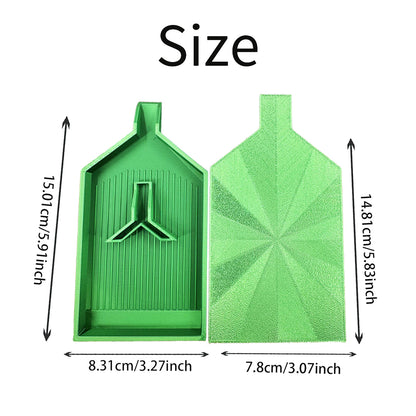 2pcs Diamond Painting Tray Y-Shaped Bead Storage Sorting Plate Tool (Green)