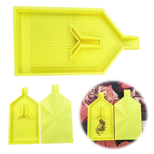 2pcs Diamond Painting Tray Y-Shaped Bead Storage Sorting Plate Tool (Yellow)