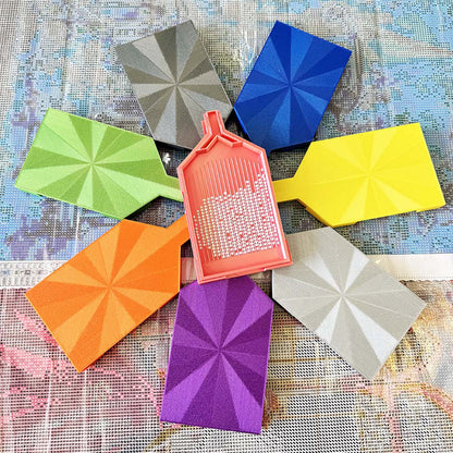 2pcs Diamond Painting Tray Y-Shaped Bead Storage Sorting Plate Tool (Orange)