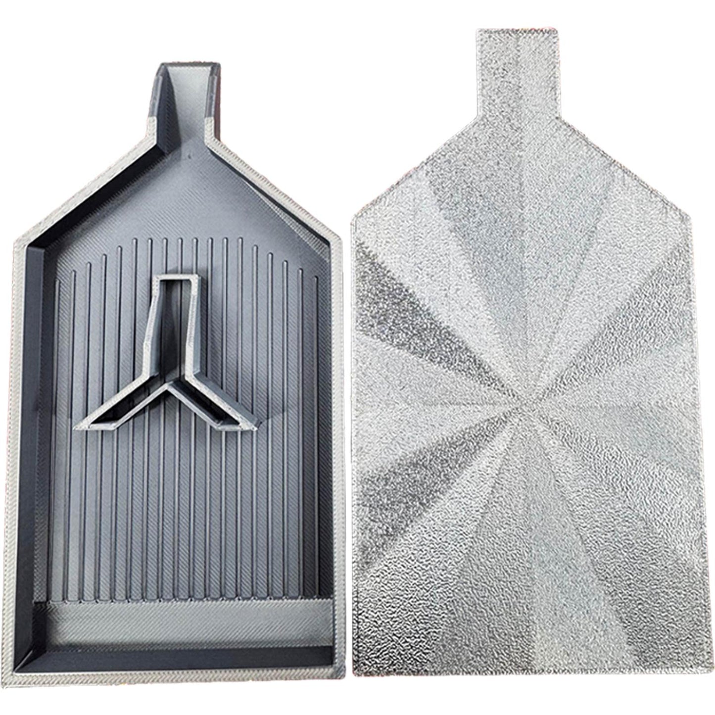 2pcs Diamond Painting Tray Y-Shaped Bead Storage Sorting Plate Tool (Silver)