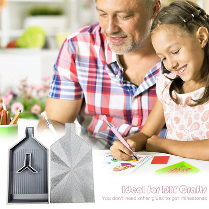 2pcs Diamond Painting Tray Y-Shaped Bead Storage Sorting Plate Tool (Silver)