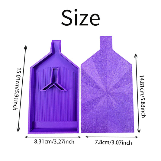 2pcs Diamond Painting Tray Y-Shaped Bead Storage Sorting Plate Tool (Purple)