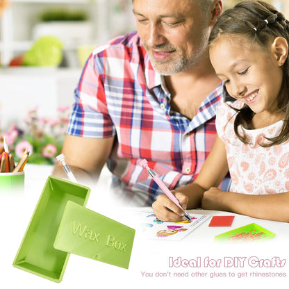 Diamond Painting Wax Box Storage Case Diamond Art Tool Organizer (Light Green)