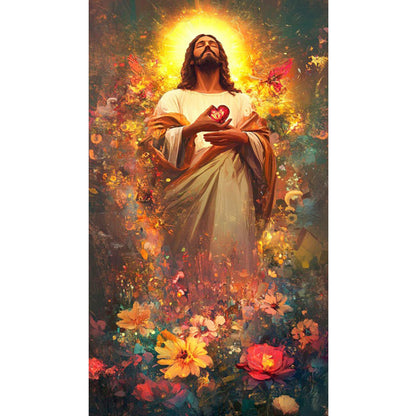 Faith-Luminous Jesus - Full Square Drill Diamond Painting 40*70CM