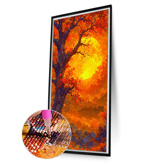 Maple Leaves Under The Autumn Moon - Full Square Drill Diamond Painting 40*70CM