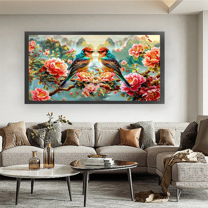 Magpie On A Branch - 11CT Stamped Cross Stitch 150*75CM (Mona Lisa Brand)